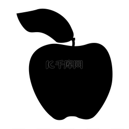 水果苹果图片_苹果黑色图标.. 苹果是黑色图标。