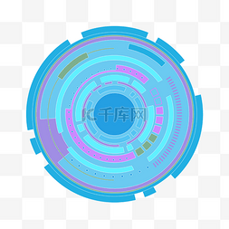 蓝色紫色梦幻未来科技工程边框