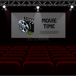 时间的排版图片_电影时间现实背景与大屏幕和电影