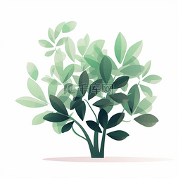 绿色小清新平面植物