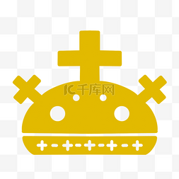 金色十字架装饰简单皇冠