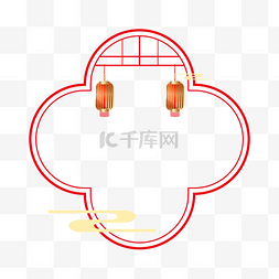 元宵节图片_红色中国风新年边框灯笼剪纸元宵