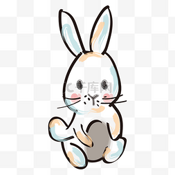 创意水墨兔子简笔画