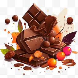卡通巧克力甜食装饰