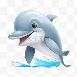 卡通可爱小海豚图片_卡通可爱小动物元素海豚