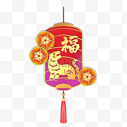 虎年新年春节福字灯笼