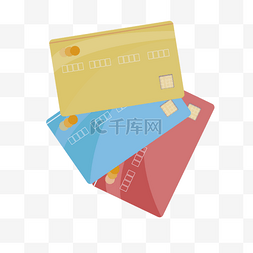 低饱和度三色信用卡剪贴画