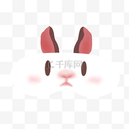 可爱兔子头像图片_白色可爱兔子可爱动物睡眠眼罩