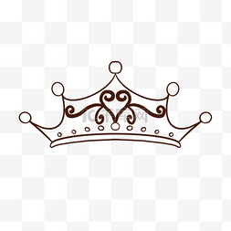 皇冠线稿图片_黑色简约花纹线稿皇冠