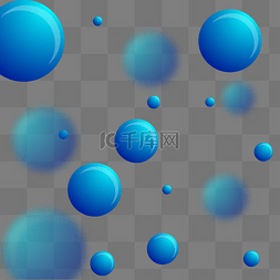 泡沫派对泡泡趴图片_蓝色科技球漂浮装饰圆形泡泡球体