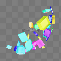正方形立体方块图片_3DC4D立体彩色方块