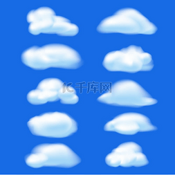 卡通抽象云图片_在蓝蓝的天空背景上的抽象云。