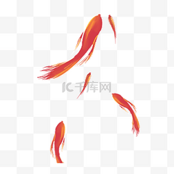 红色手绘鲤鱼