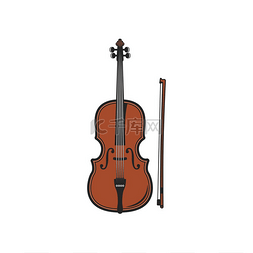 棕色的小提琴图片_有弓的小提琴被隔绝的乐器。