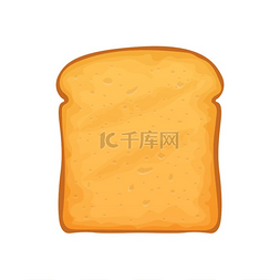 一条烤面包丁孤立的白面包片。