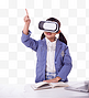 VR科技人像未来科技眼镜科技小学生