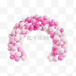 粉色气球图片_3DC4D立体粉色气球拱门