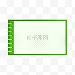 绿色线圈本图片_绿色活页纸张文本框白纸书本边框
