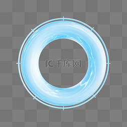 立体网游图片_c4d蓝色玻璃游泳圈