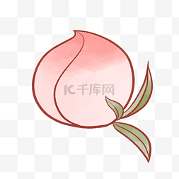 水彩水果桃子