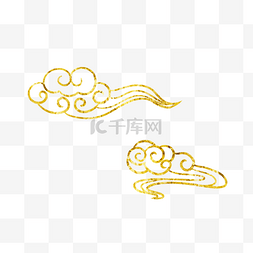 金箔鎏金线描祥云