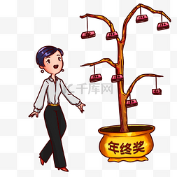 年底商务图片_商务办公女子发奖金年终奖