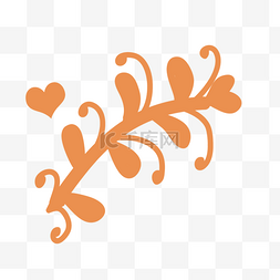橙花橙花向量图片_橙色卡通叶子涂鸦