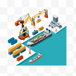 交通设施宣传图图片_港口码头海运交通运输物流