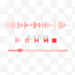 音乐播放器图片_红色渐变音乐播放器