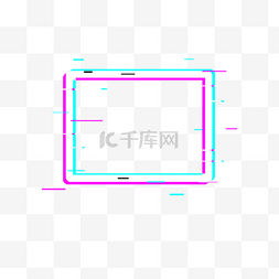 横幅图片_霓虹故障风格几何矩形边框