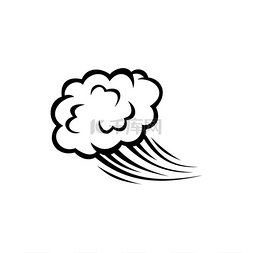 白色卡通云图片_带有雷声的云孤立的连环画爆发符