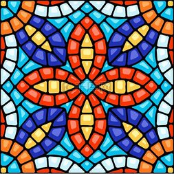 装饰玻璃装饰图案图片_古代马赛克瓷砖图案玻璃装饰抽象