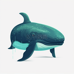 海洋卡通图片_蓝色卡通创意海洋鲸鱼