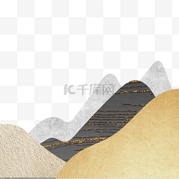 黑金冲刺图片_黑金烫金山峰底部边框