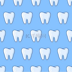 模式图片_与牙齿的无缝模式。