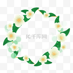 邀请函图片_光效花卉婚礼边框绿色叶子