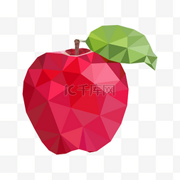水果苹果图片_抽象低聚红苹果