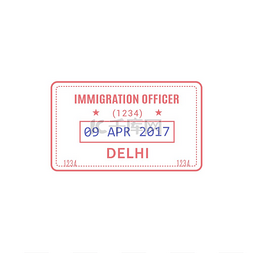 移民搬家图片_前往德里的护照管制印章入境或出