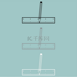 标尺和铅笔三项图标标尺和铅笔三