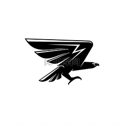 长翅膀的图片_长着宽大翅膀的飞鹰是纹章的象征