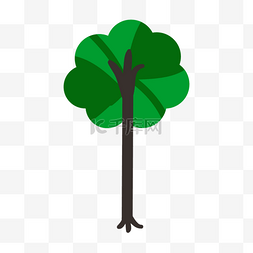 树植物卡通绘画绿色圆形
