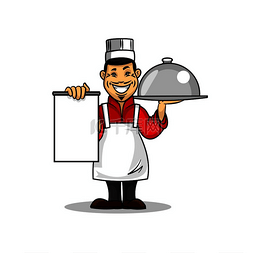 模板宣传单页图片_东方厨房餐厅的标志身着制服的亚