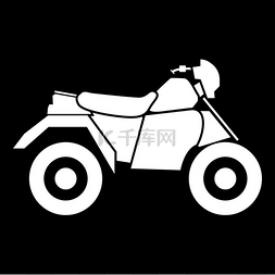 电动机图片图片_四轮 ATV 摩托车是白色图标.. 四轮 