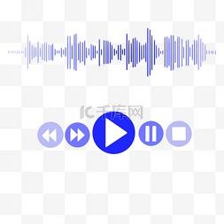 音乐播放器图片_蓝色渐变音乐播放器