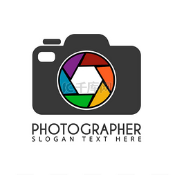品牌扩展图片_矢量相机与镜头五颜六色和圆圈设
