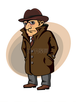 侦探卡通图片_侦探或间谍