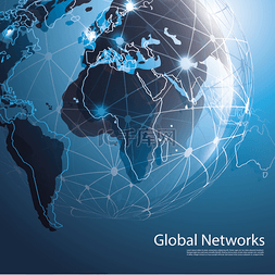 科技地球矢量素材图片_全球网络-Eps10 矢量为您的业务