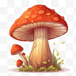 小蘑菇图片_扁平卡通免抠图素材蘑菇