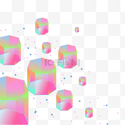 多彩抽象立体图片_抽象正方形多彩立体玻璃