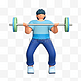 3D立体C4D动作运动锻炼健身举重人物